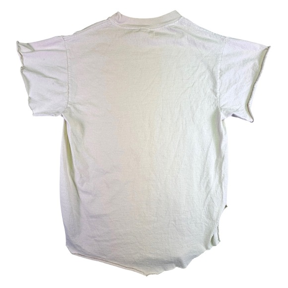 Pebby Forevee Shirt Women's Small Lovely As F!%* Graphic Cream Raw Hem Funny - Picture 6 of 8